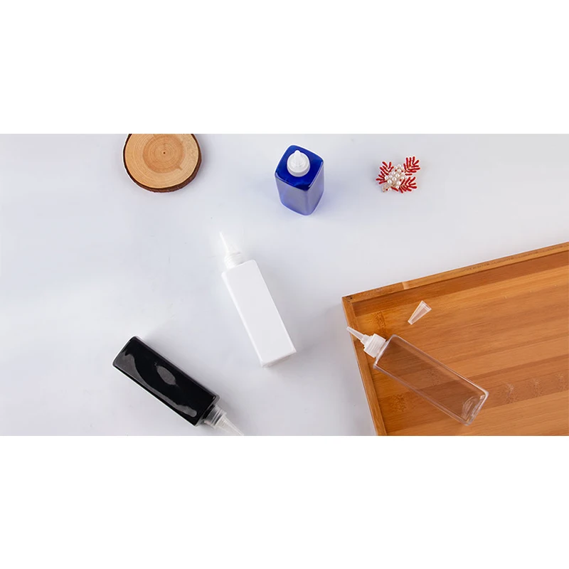 250 мл 25 шт квадратный пластиковый контейнер для косметики с винтовой крышкой