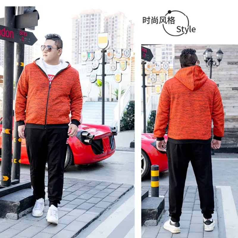 Зимний спортивный костюм мужской комплект флисовая куртка с капюшоном теплый