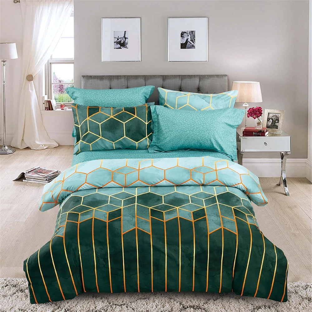 

Geometric Cube Bedding Set Kids Students Duvet Cover set Bedclothes Pillowcase US Twin Queen Bed Cover Set for Adults Bed