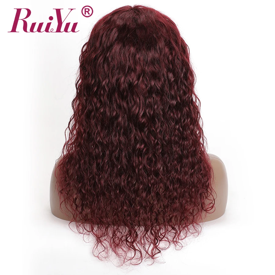 

Peruvian Remy Mid-Length Human Hair Wigs For Black Women Full Machine Made Wigs 12-26Inch Water Wave Wig Color #99J Ruiyu Hair