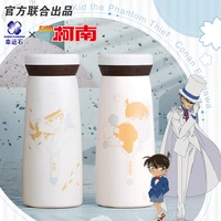 detective conan anime thermos steel water bottle cup manga role kudou shinichi conan kid action figure gift