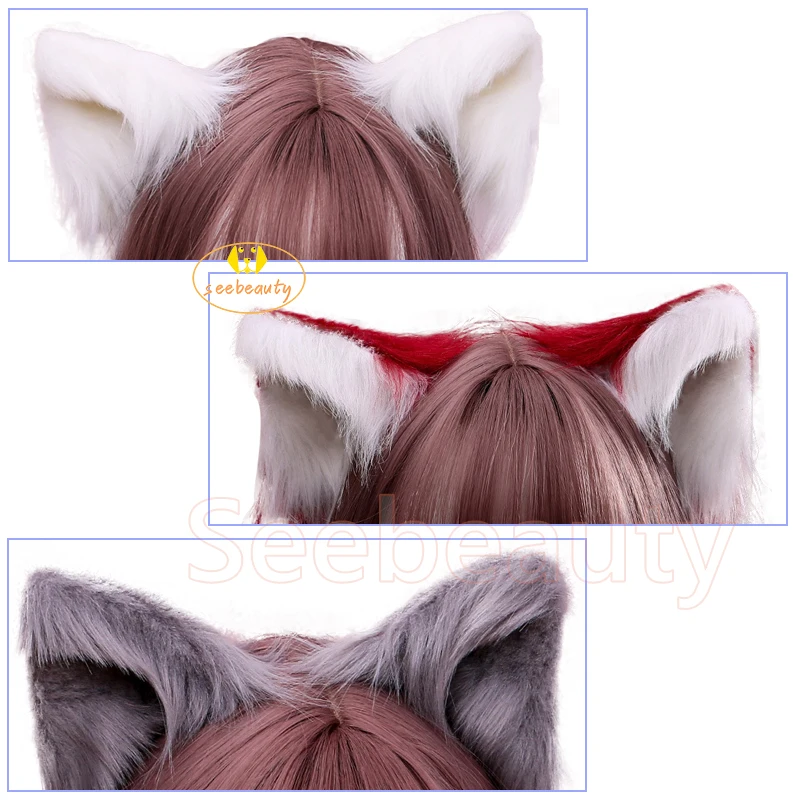 С рисунком из аниме ручной работы плюшевый медведь Nekomimi с украшением в виде