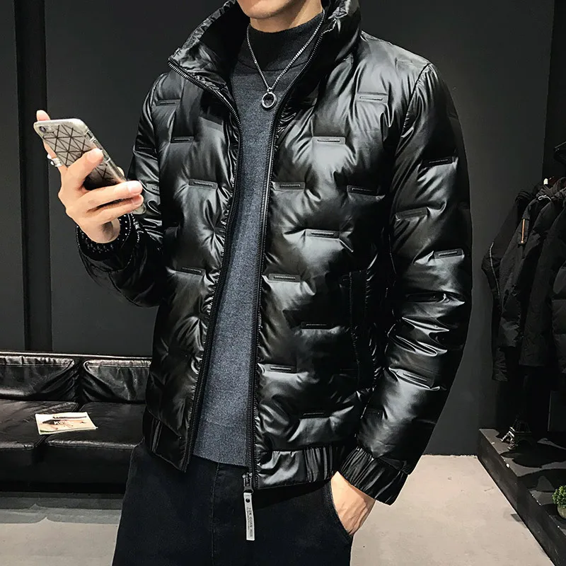 

2020 new winter short men's down jacket trend winter warmth and shiny light jacket business casual men's clothing increase 5XL