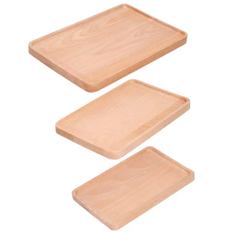 Деревянный сервировочный поднос Современная прямоугольная прочная элегантная