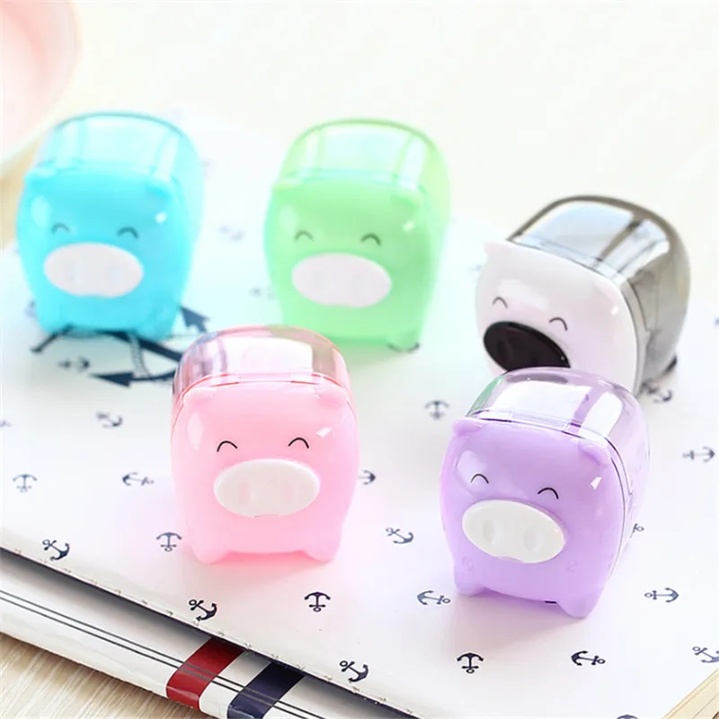 Маленькая точилка для карандашей Deli поросенок с одним отверстием мультяшное