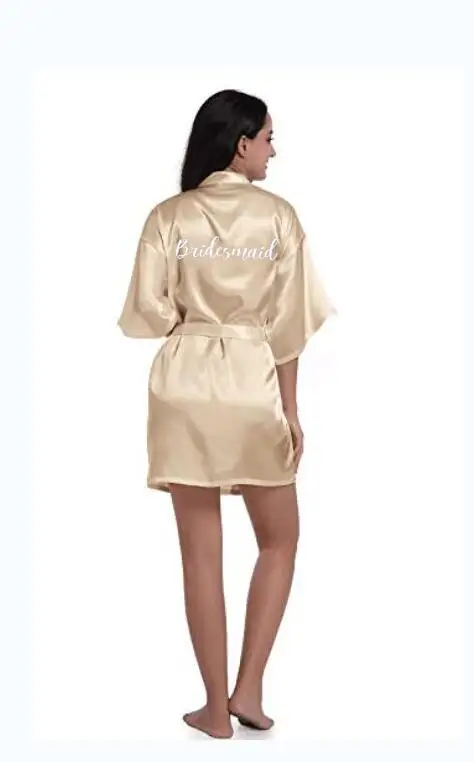 Атласные шелковые халаты Свадебный халат платье невесты подружки женская одежда