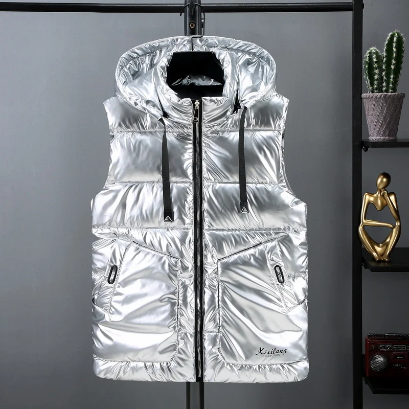 Осенний хлопковый жилет Witner #3627 Мужская черная золотая - Цена: 1590.89