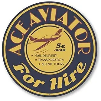 

See The City with a Bird's Eye View Air Tours Round Metal Tin Sign 12x12 Inch Retro Home Kitchen Farm Bar Pub Wall Decor