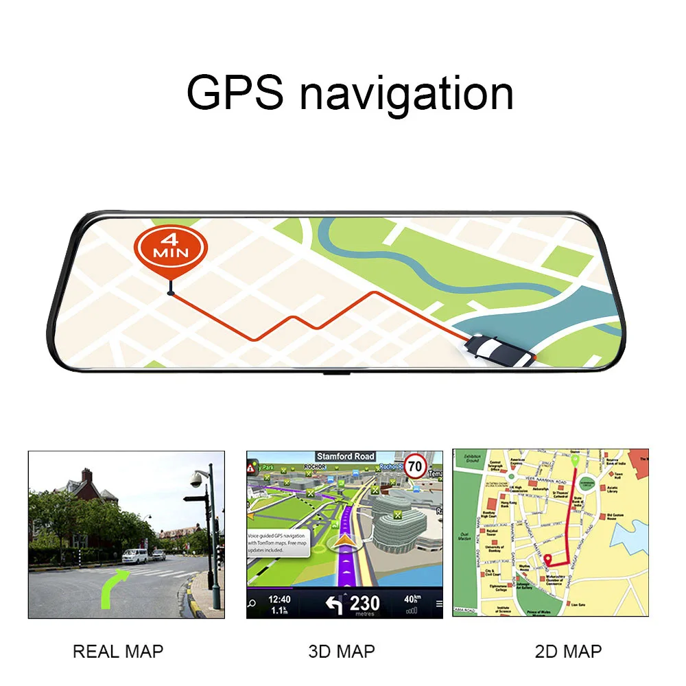 Видеорегистратор-зеркало avin 4G Android 8 1 12 дюймов HD 1080P Wi-Fi GPS ADAS | Автомобили и