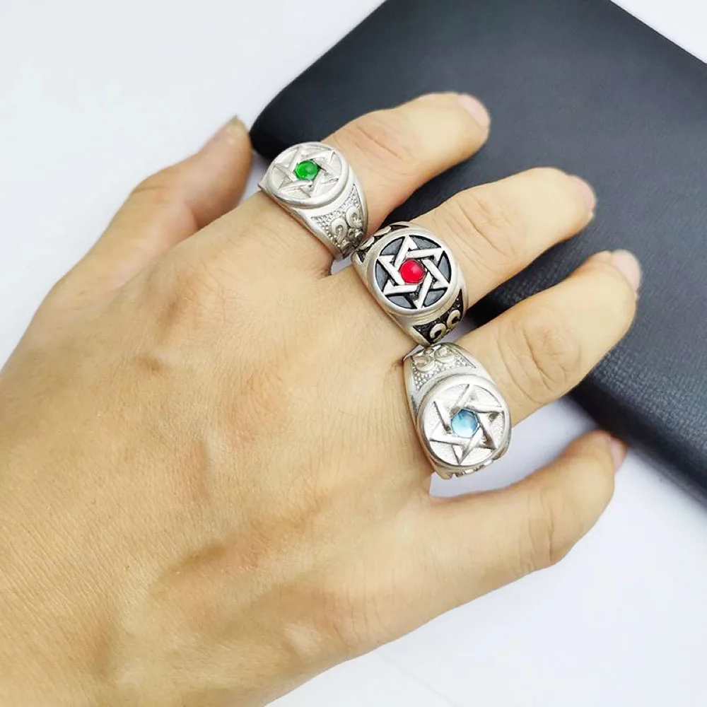 

Стерлинговое Серебро 925 пробы, роскошная пара, обручальное кольцо для мужчин, ювелирные изделия, красный синий камень, Винтажный Мужской Жен...