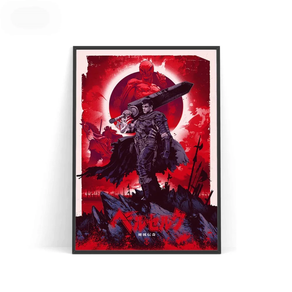 Постер Berserk Япония аниме плакаты и принты Холст Картина Настенная картина для гостиной домашний декор - Цвет: D