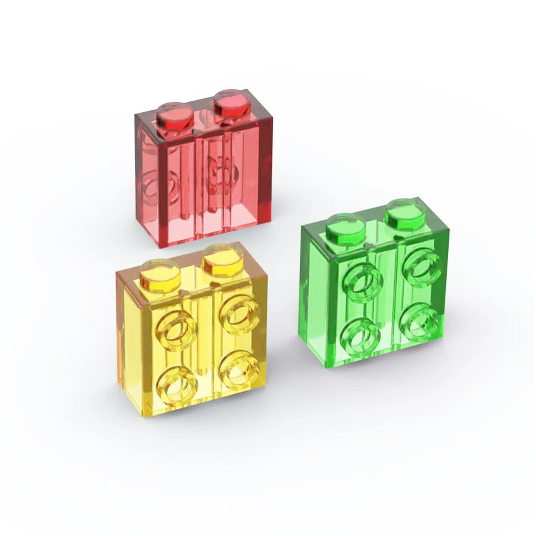 

15pcs Brick Modified 1 x 2 x 1 2/3 with Studs on Side 22885 Transparent Colors Building Blocks Assembles Particles moc Toys