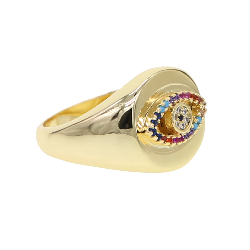 Новое поступление радужных колец с фианитами сглаза золотые широкие обручальные