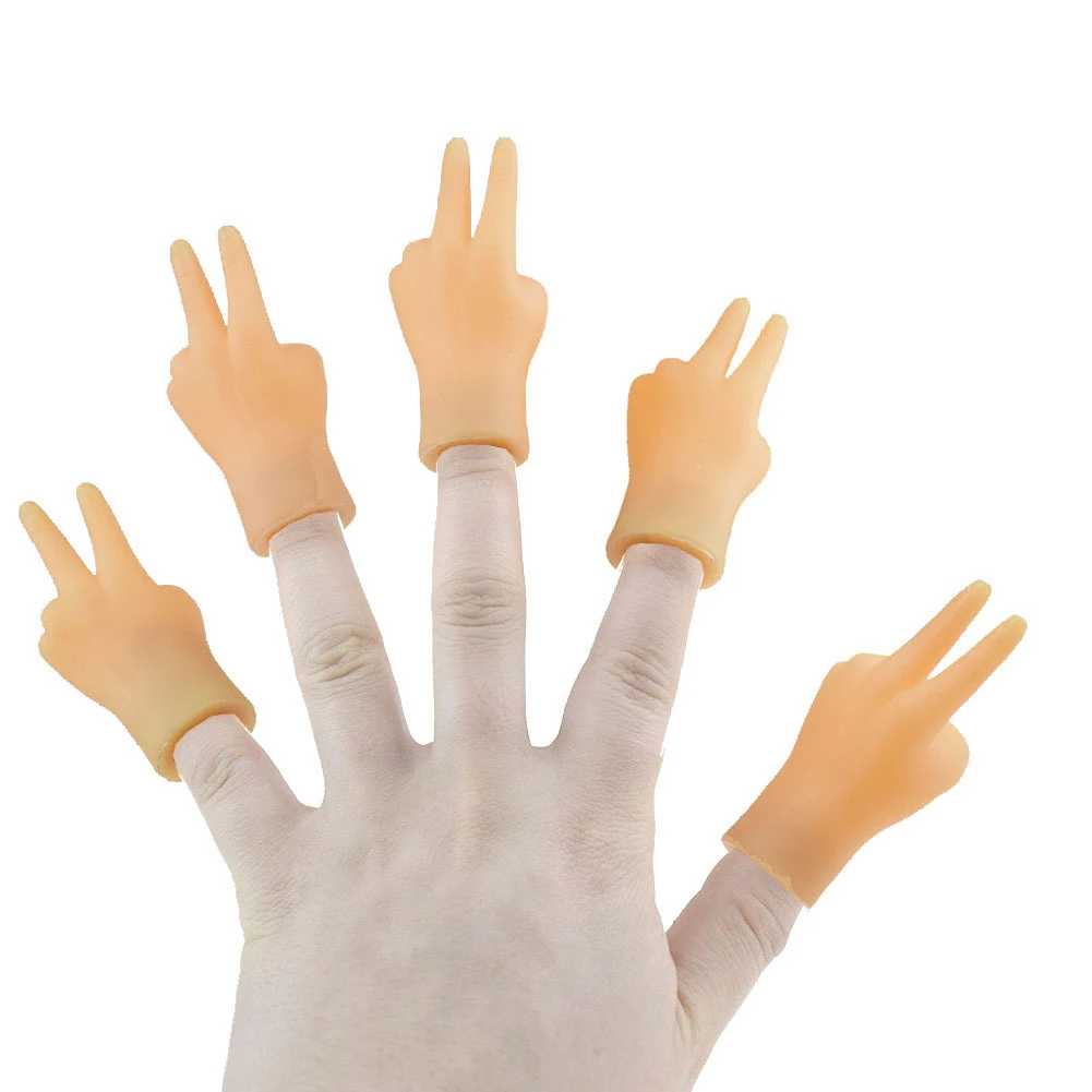 

2pcs Funny Mini Hands Model Artificial Finger Puppet Toy PVC Plastic Creative Novelty Hands Cartoon Pet Cat Teaser Toys