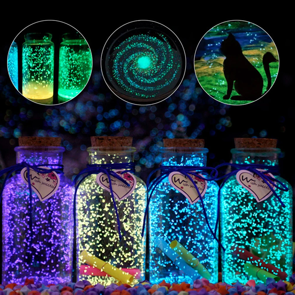 

10g DIY Tool Artcraft Glow Sand Fluorescent Super Bright Glow-in-the-Dark Luminous Particles Glow Pigment Neon Phosphor Powder