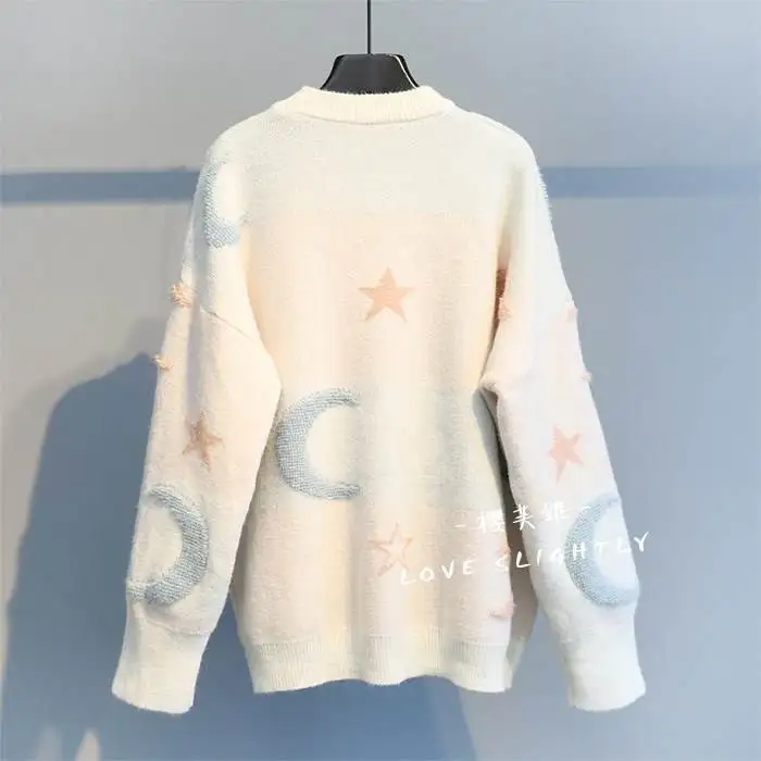 Новинка Осень 2020 просторный пуловер в Корейском стиле Женский вязаный женский