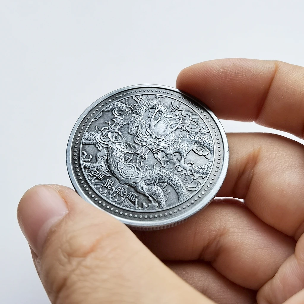 Китайская дракон счастливый зверь древняя серебряная памятная монета Зодиак