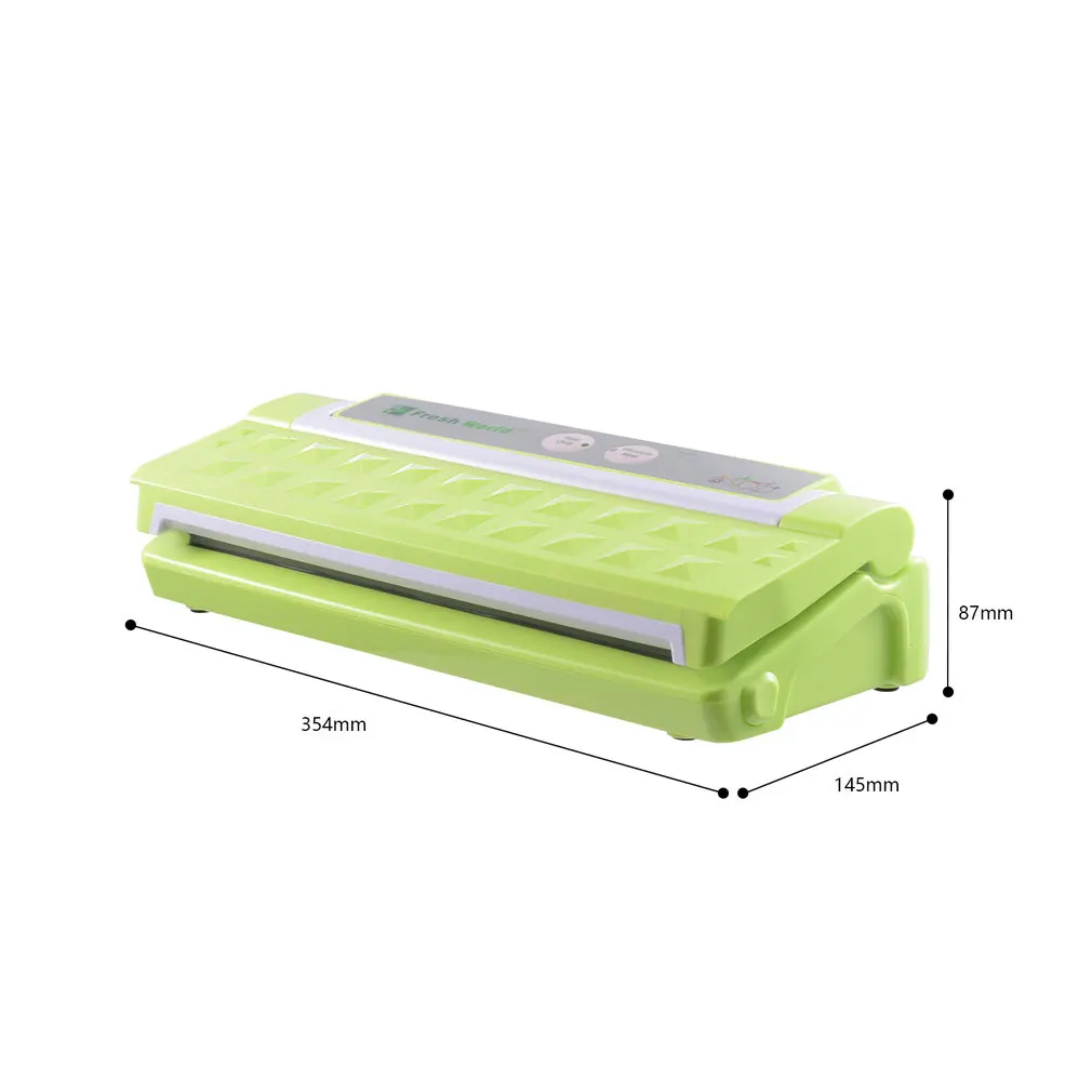 

Household Vacuum Sealer for Food Preservation Packer Bag Sealer Includes Bag Kit Strong Vacuum Pump 75Kpa ABS Green