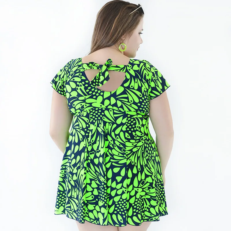 

2020 Europe and The United States Plus Fat Plus Size Swimsuit Sexy Printed Skirt Swimsuit Womens Plus Size