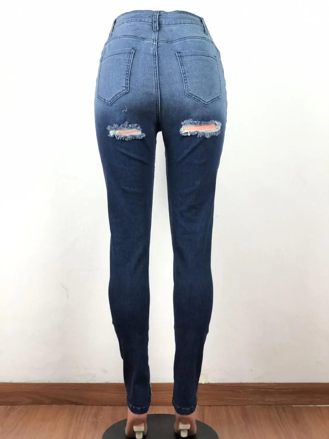 

2020 Ripped Jeans for Women Hole High Waist Cut Out Streetwear Pencil Jeans Skinny Trousers Vintage Stretch Flare Denim Pants