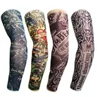 Солнцезащитные гетры унисекс с принтом, модные гетры для рук в стиле панк, рукава с татуировкой, эластичные гетры для рук с имитацией тату, с защитой от ультрафиолета