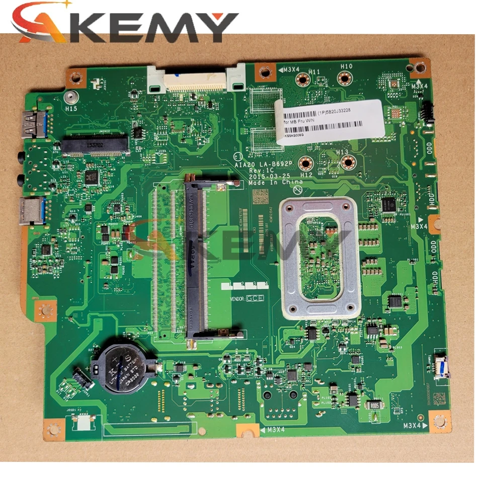 

For Lenovo C20-05 AIO Motherboard Mainboard F0B3 AIA20 LA-B692P Mainboard 100% tested fully work OK