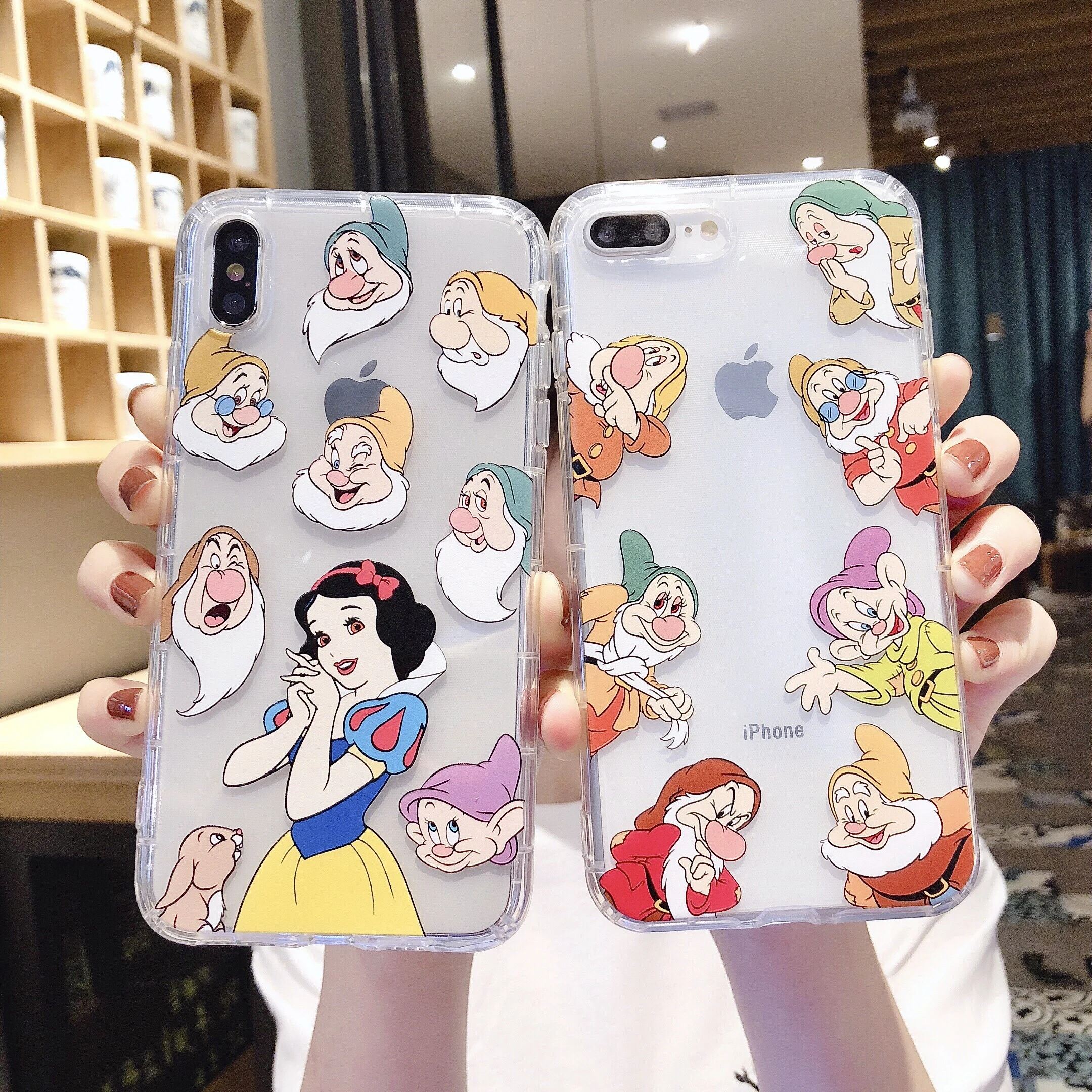 Ультратонкий Прозрачный чехол с милым мультяшным рисунком для iphone 8 7 6 6S Plus Coque