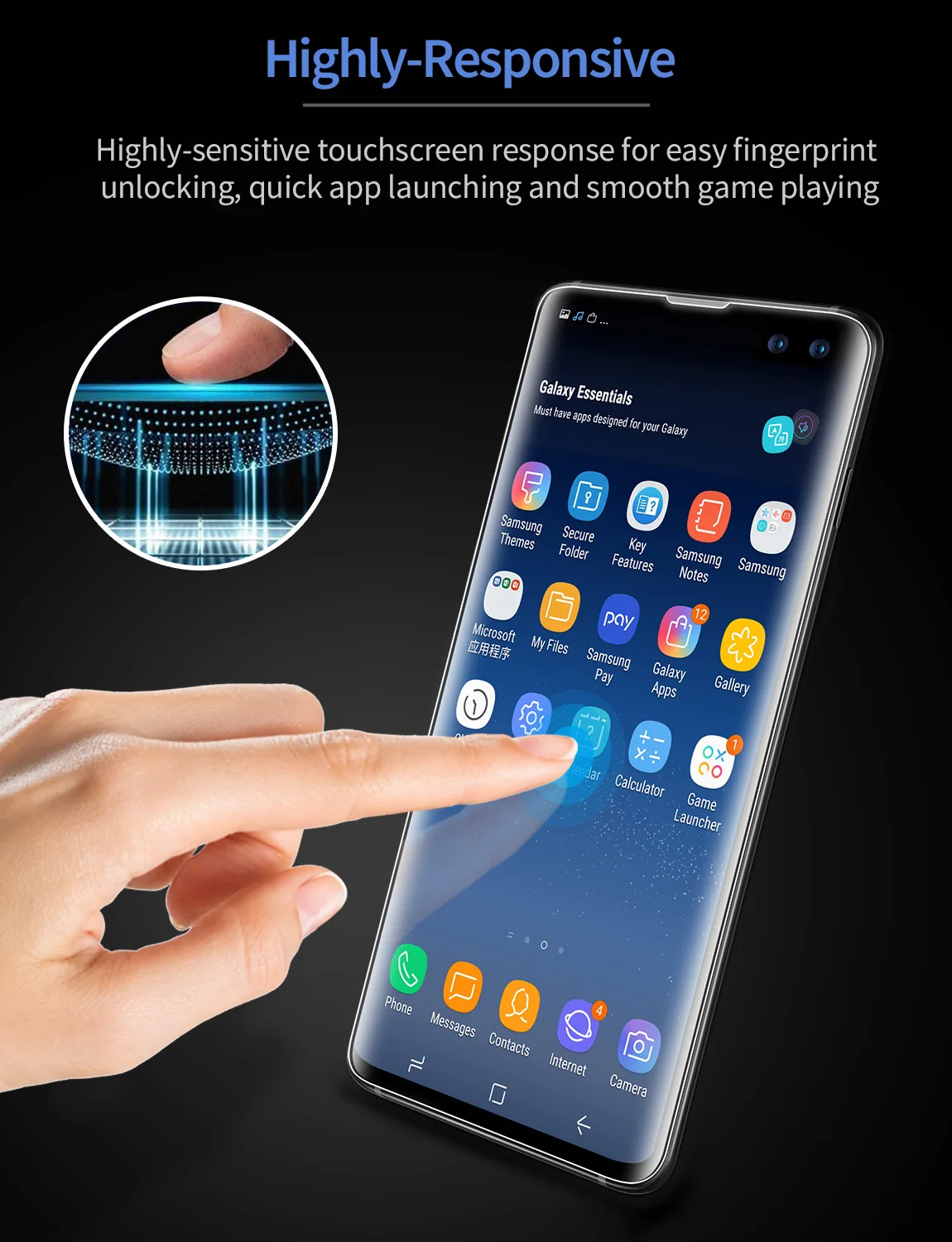 2 шт./лот ESR Экран протектор для samsung Galaxy S10 полный охват мягкий TPU Crystal Clear Защитная пленка для samsung Galaxy S10 плюс