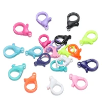 30pcs 35mm candy color plastic lobster clasp hooks jewelry chains connectors for diy jewelry making components findings supplies
