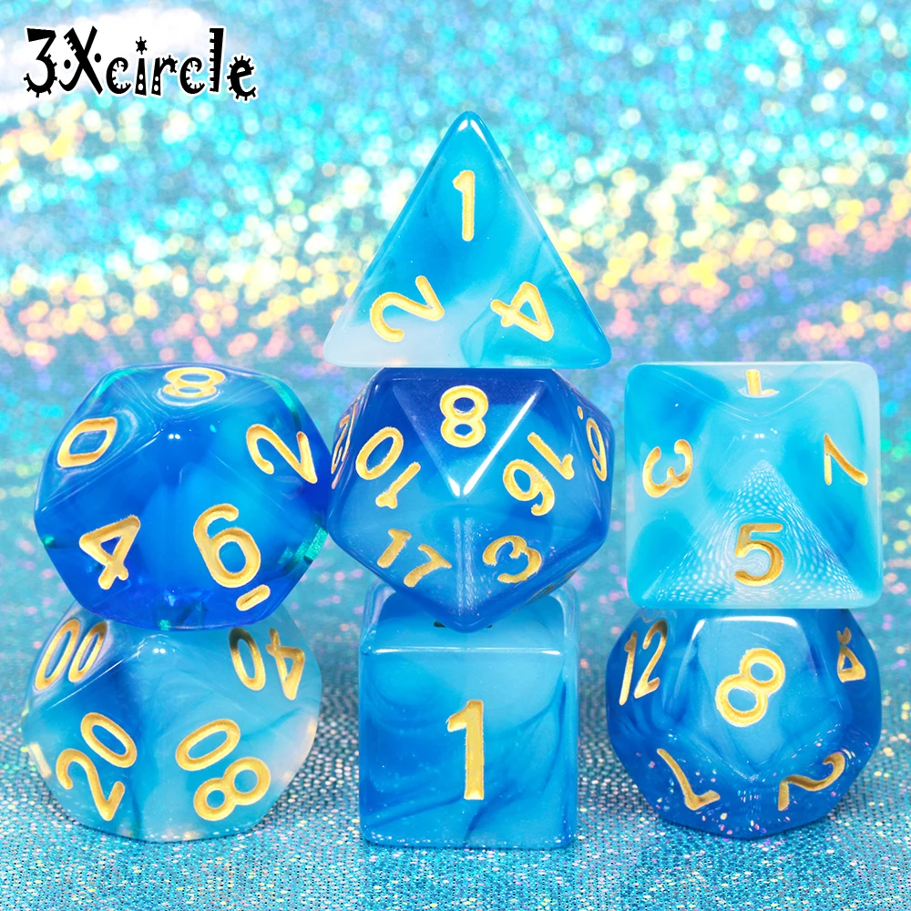 7 шт. полупрозрачные кости для настольных игр|Кубики| |