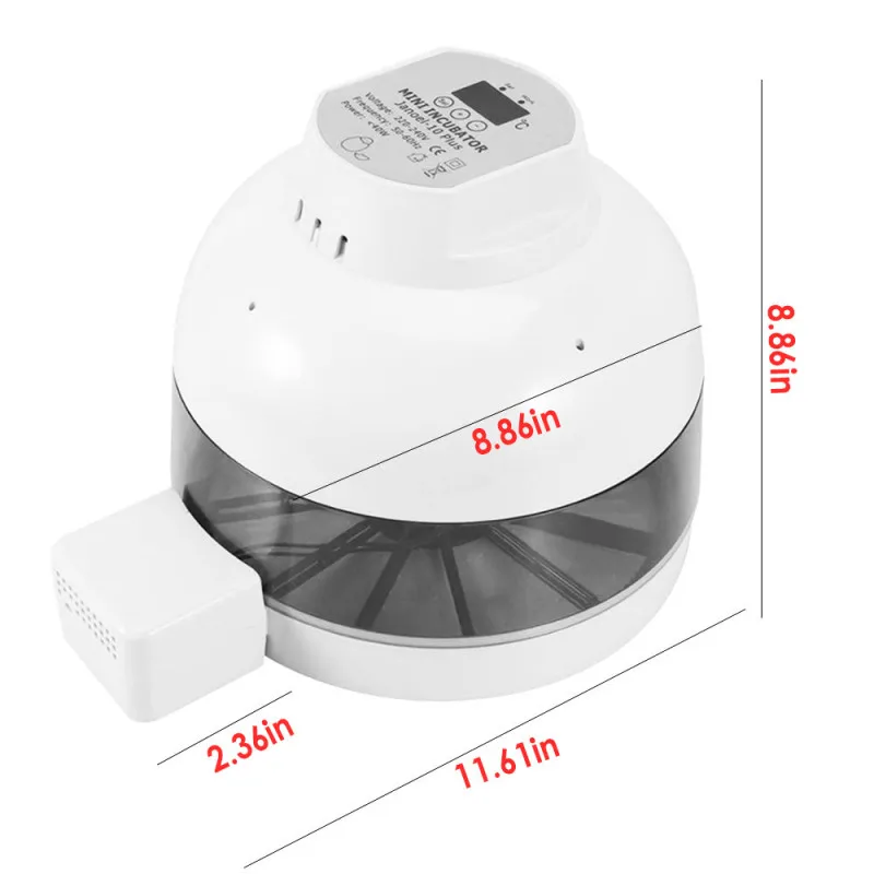 

9-12 Eggs Egg Incubator Digita Automatic Incubator For Hatching Eggs Automatic Turner For Turkey Goose Quail Chicken Bird Eggs