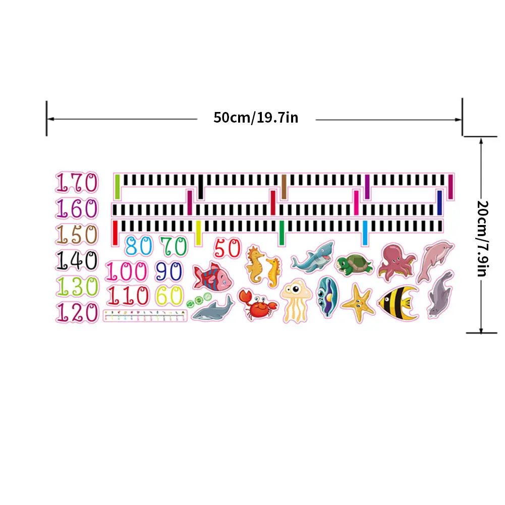 

Height Sticker Children Growth Decal Height Measure Wall Sticker Kids Growth Chart Ocean Animals Decoration For Home Bedroom