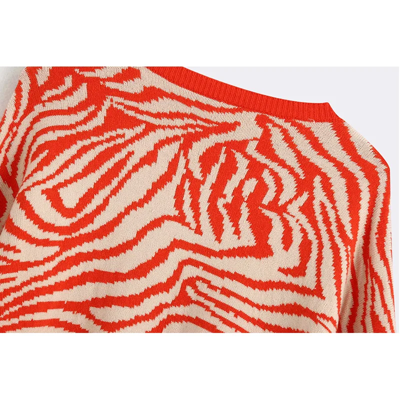 

Loose Women Animal Pattern Fashion Cardigan Vintage Jumper Female 2021 New Oversized Knitted Cardigan Top