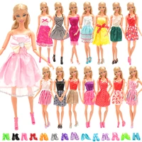 fashion handmade 22 itemslot doll accessories kids toy12 dresses random 10 shoes for barbie dressing game diy birthday gifts