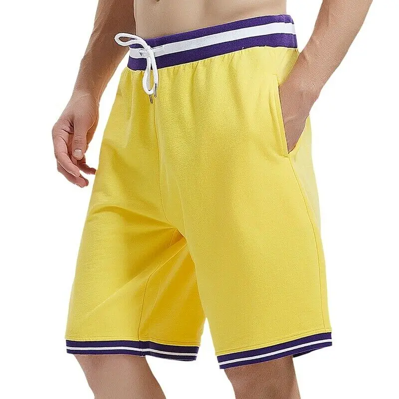 

Akkad Kuti New Stitching Color Basketball Sweatshorts Mens Gym Fitness Sport Athletics Shorts 100% Cotton Homewear Casual Shorts