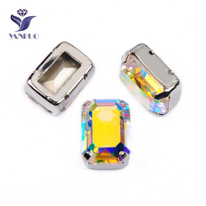 YANRUO 4610 все размеры AB Восьмиугольные блестящие Кристальные Стразы стеклянные