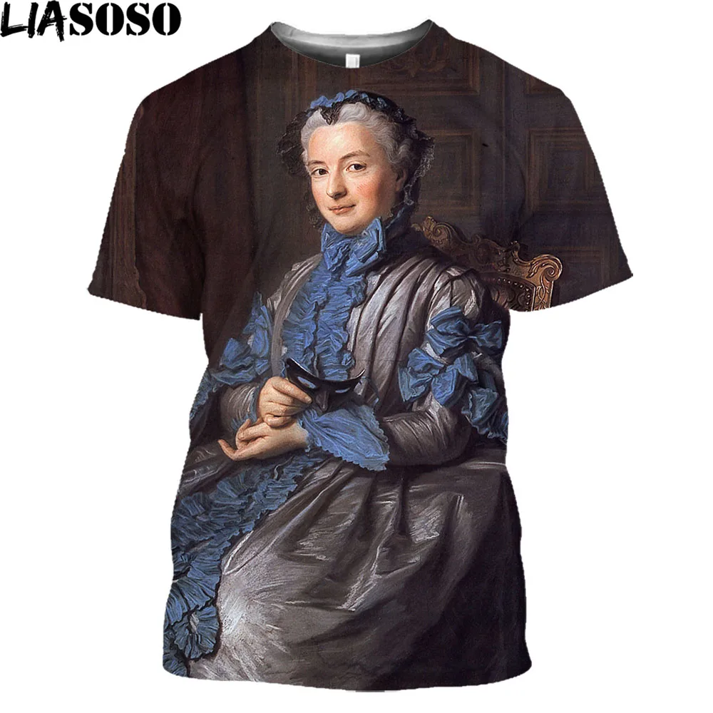 Винтажная Мужская футболка с 3D принтом мадам де помпадор ретро рубашка в стиле