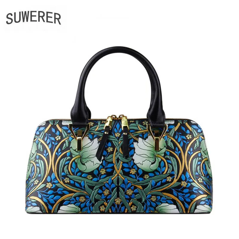 SUWERER 2019 новая женская сумка из натуральной воловьей кожи резная модная сумки |