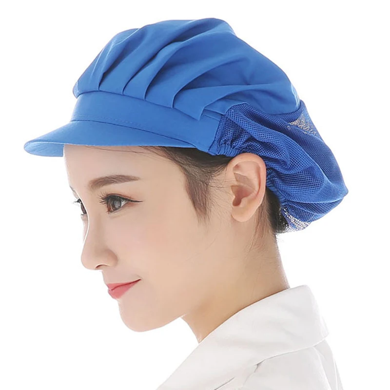 Пыленепроницаемые шапки однотонная сетчатая ткань для шеф-поваров ресторанов