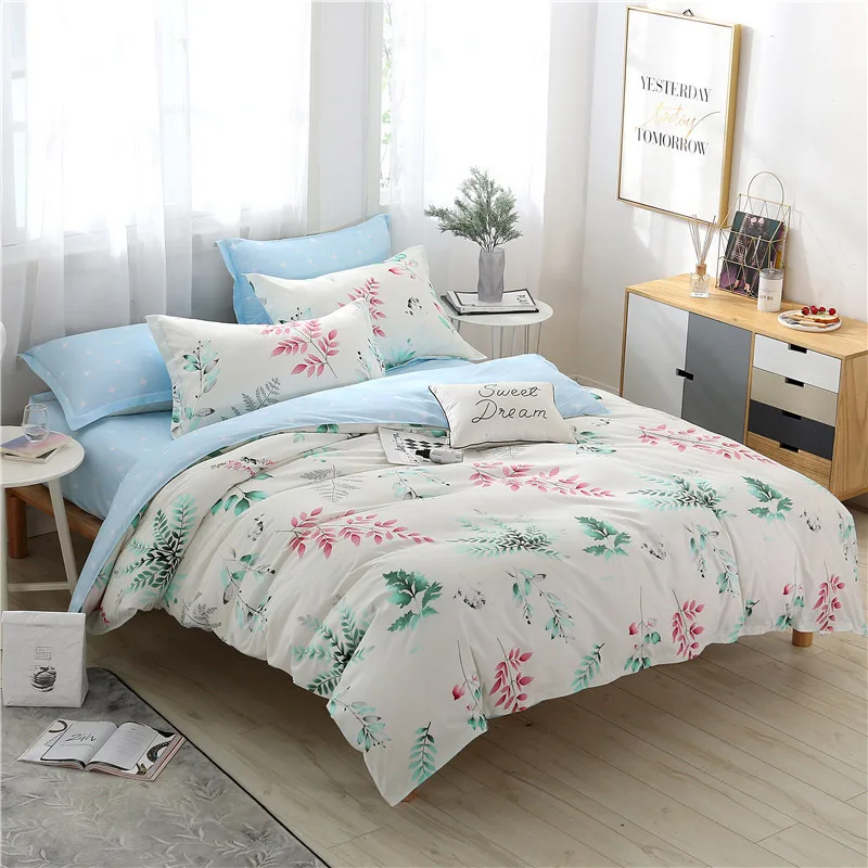 27 Bedding Set New Design 1Pcs Duvet Cover Plaid Stripes Quilt Cover Skin Care Cotton Bedclothes - Цвет: 27