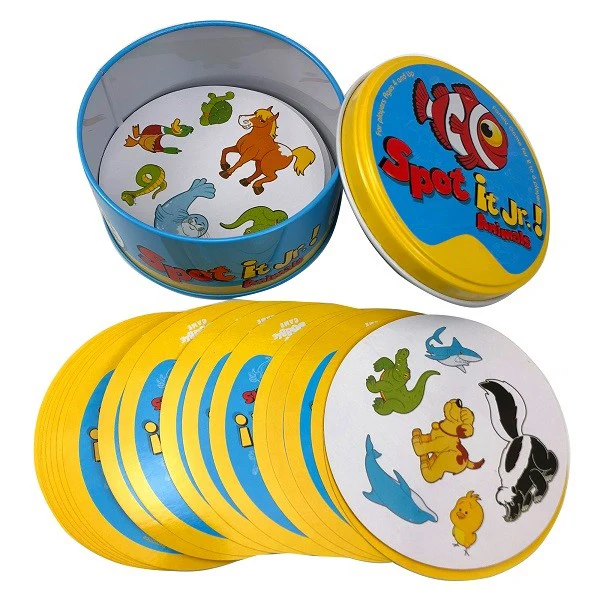 

Spot It And Dobble Card Game Table Board Game For Dobbles Kids Spot Cards It Go Camping Metal Tin Box SHALOM Basic English Toys