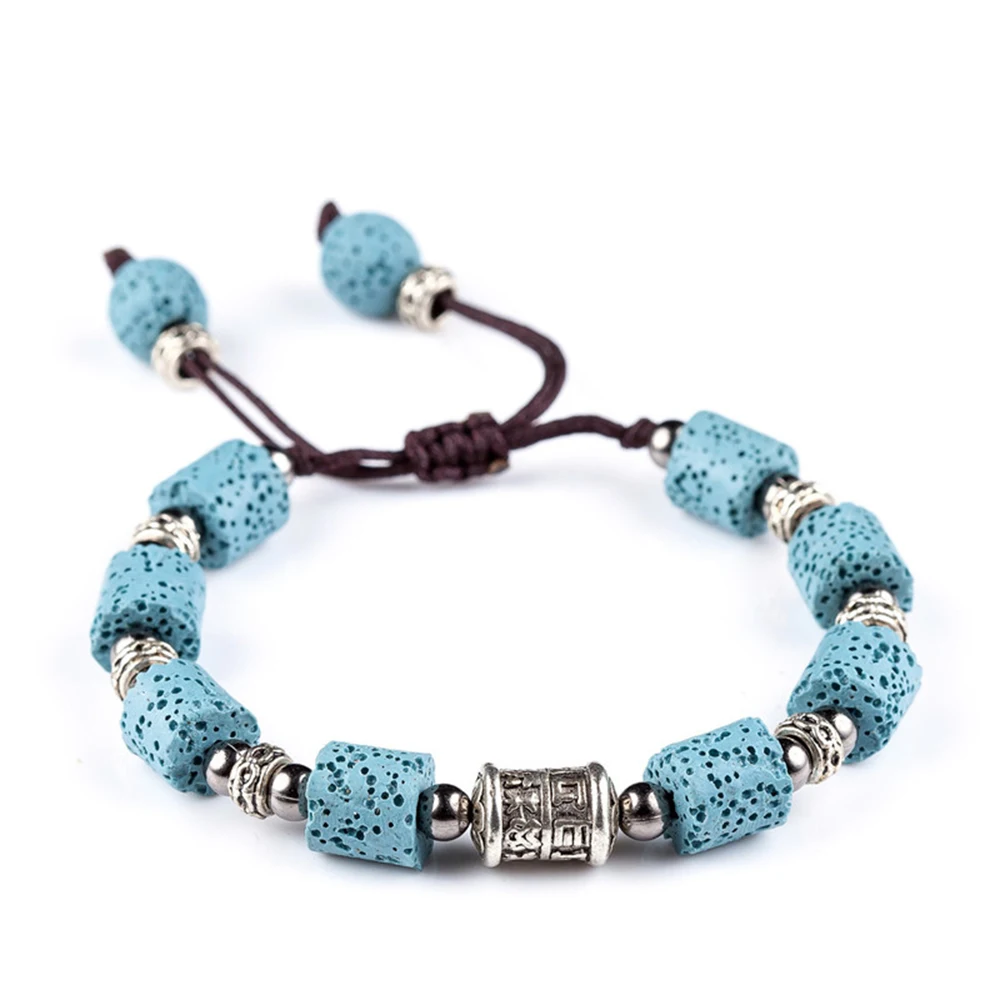 Браслеты с бусинами из коричневого лавового камня браслеты для женщин и мужчин