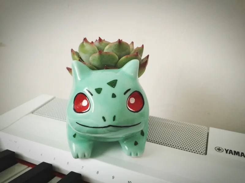Большой 13 см x 7,5 см Kawaii керамический цветочный горшок Bulbasaur суккулентный горшок милые зеленые растения цветочный горшок с отверстием для дропшиппинг