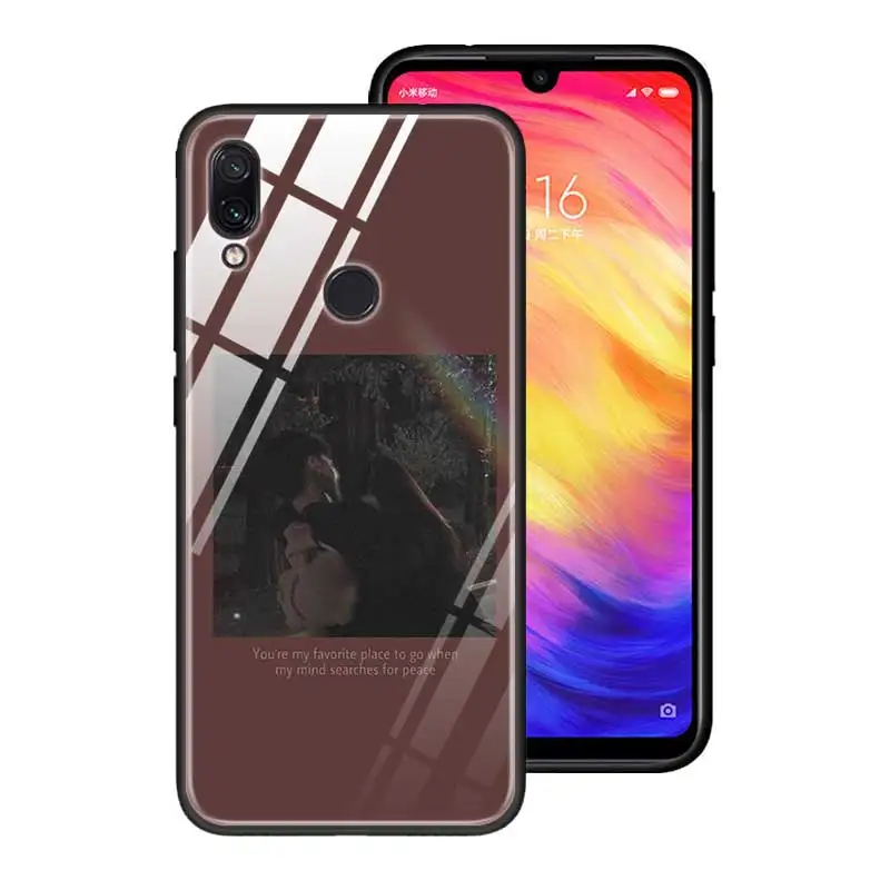 T20 Чехол из закаленного стекла для Red mi 7 8A Note6 7 8 K20 K20 Pro, задняя крышка для Xiaomi mi A3 CC9E CC9, силиконовый край, чехол для чужих вещей - Цвет: T20