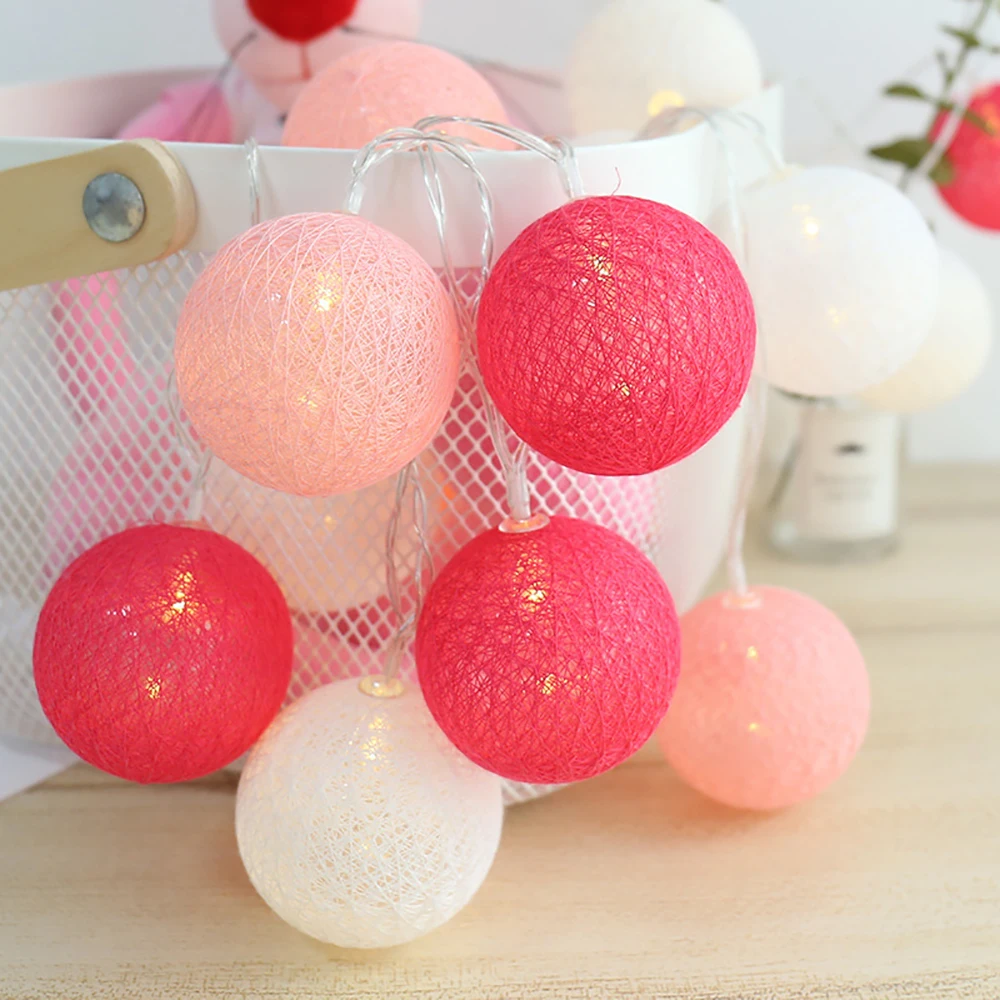 

LED Cotton Ball String Garland Light String Cotton Ball Garland Lights Balls Festival Holiday Wedding Lighting
