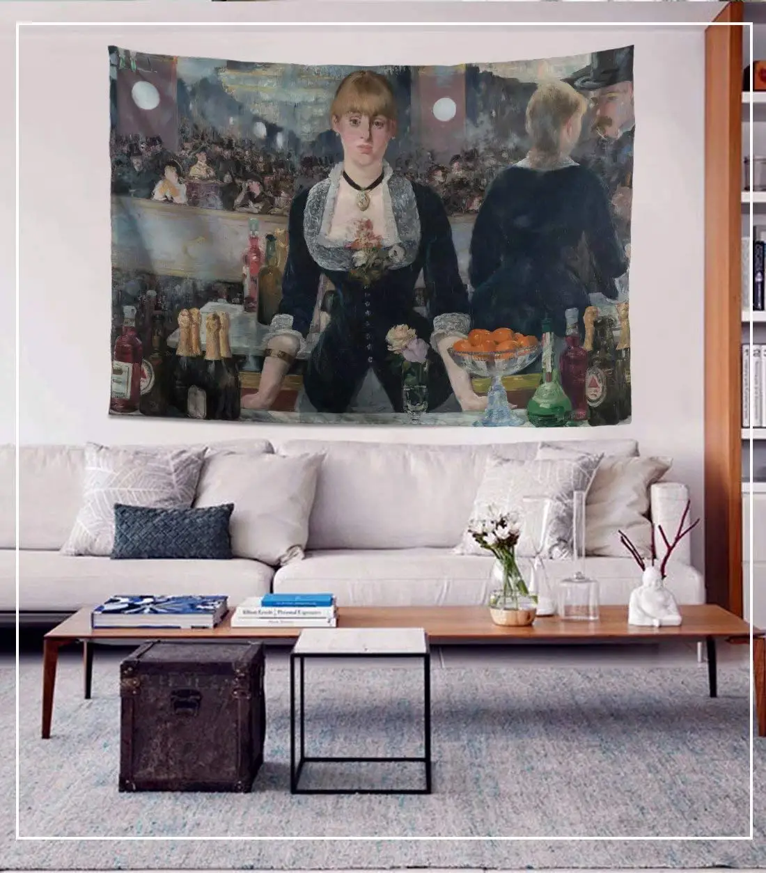 Мировой классический художественный гобелен серия Eduard Manet A Bar at The Folies bergeur
