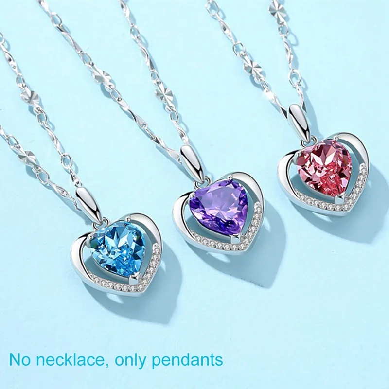 Милое ожерелье с подвеской вечное сердце цветной кулон в форме сердца синее