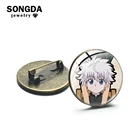 SONGDA японское аниме Охотник X Охотник брошь kilua Zoldyck Kurapika Значки для косплея мультяшный принт стеклянная круглые нагрудные значки коллекция