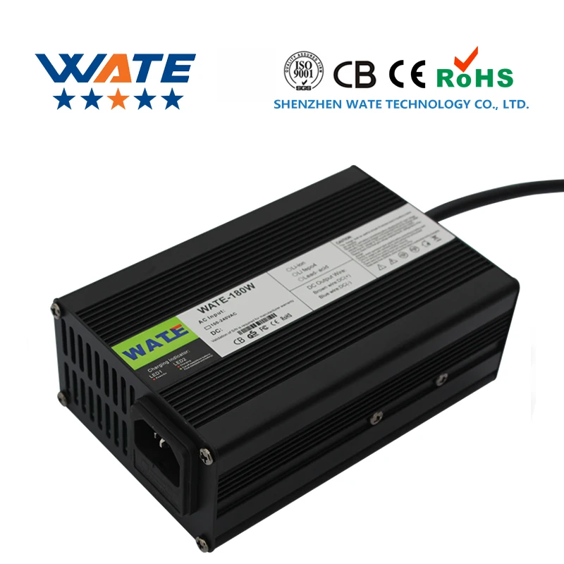 Carregador para Bateria de Íon de Lítio Saída de Bateria 54.6v com Ventilador e Estrutura de Alumínio Preto 54.6v 3a 13s 48v dc