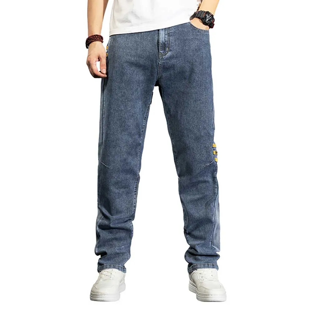 

Spring Summer Fashion Denim Men Casual Loose Baggy Trousers Straight Hiphop Jeans Streetwear Plus Size Clothing